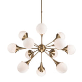 Karina Living Chandelier Iron and Glass -  Antique Brass and White