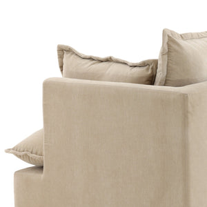 Karina Living Monica Sofa Sand – Luxurious Velvet Comfort with Modern Design for Stylish Living Spaces & Family Rooms DOV51001-SAND