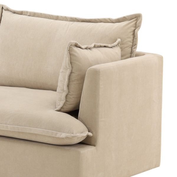 Karina Living Monica Sofa Sand – Luxurious Velvet Comfort with Modern Design for Stylish Living Spaces & Family Rooms DOV51001-SAND