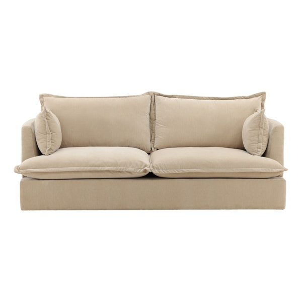 Karina Living Monica Sofa Sand – Luxurious Velvet Comfort with Modern Design for Stylish Living Spaces & Family Rooms DOV51001-SAND