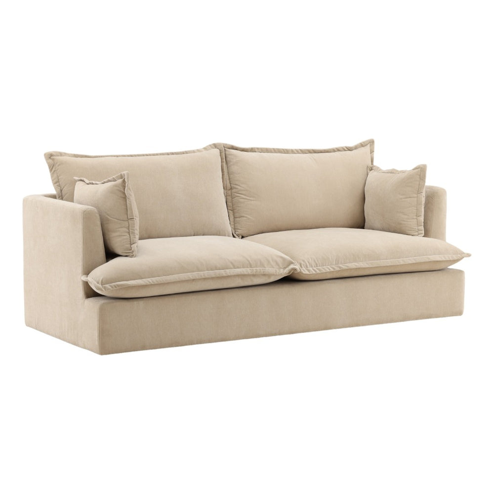 Karina Living Monica Sofa Sand – Luxurious Velvet Comfort with Modern Design for Stylish Living Spaces & Family Rooms DOV51001-SAND
