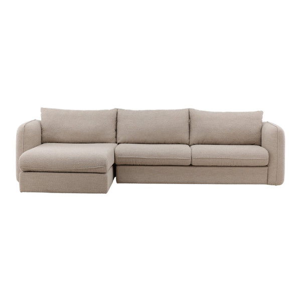 Karina Living Torrey Chaise Sectional in Sand - Soft Boucle Fabric, Modern Design for Stylish Comfort & Relaxation DOV51002L-SAND
