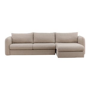 Karina Living Torrey Chaise Sectional in Sand - Modern Boucle Comfort for Stylish Living and Ultimate Relaxation DOV51002R-SAND