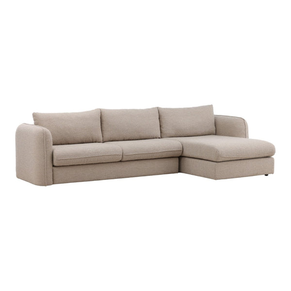 Karina Living Torrey Chaise Sectional in Sand - Modern Boucle Comfort for Stylish Living and Ultimate Relaxation DOV51002R-SAND