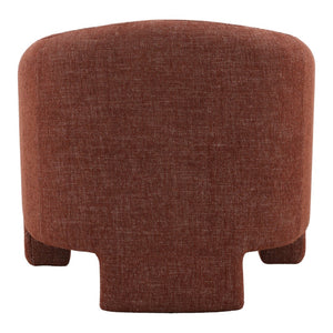 Karina Living Haywood Occasional Chair in Rust - Cozy Basketweave Accent for Modern Living Spaces & Guest Areas DOV51004-RUST