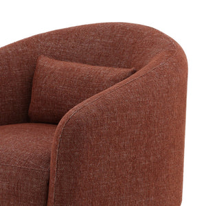 Karina Living Haywood Occasional Chair in Rust - Cozy Basketweave Accent for Modern Living Spaces & Guest Areas DOV51004-RUST