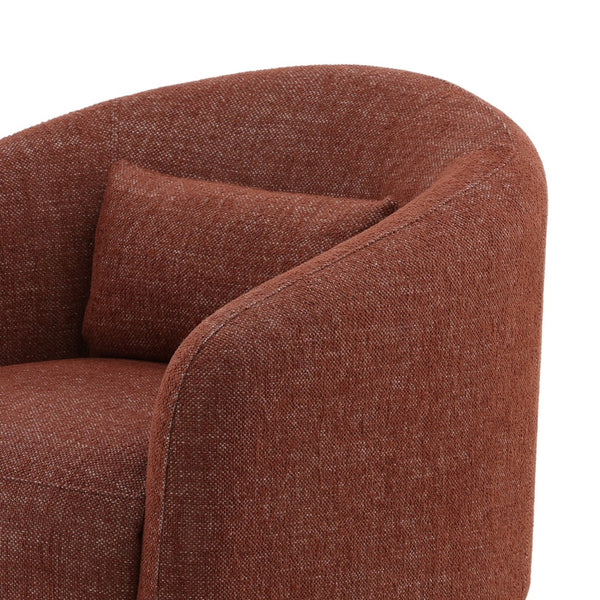 Karina Living Haywood Occasional Chair in Rust - Cozy Basketweave Accent for Modern Living Spaces & Guest Areas DOV51004-RUST