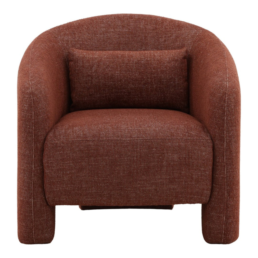 Karina Living Haywood Occasional Chair in Rust - Cozy Basketweave Accent for Modern Living Spaces & Guest Areas DOV51004-RUST