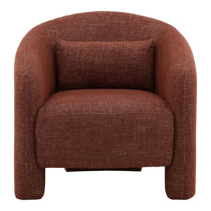 Karina Living Haywood Occasional Chair in Rust - Cozy Basketweave Accent for Modern Living Spaces & Guest Areas DOV51004-RUST