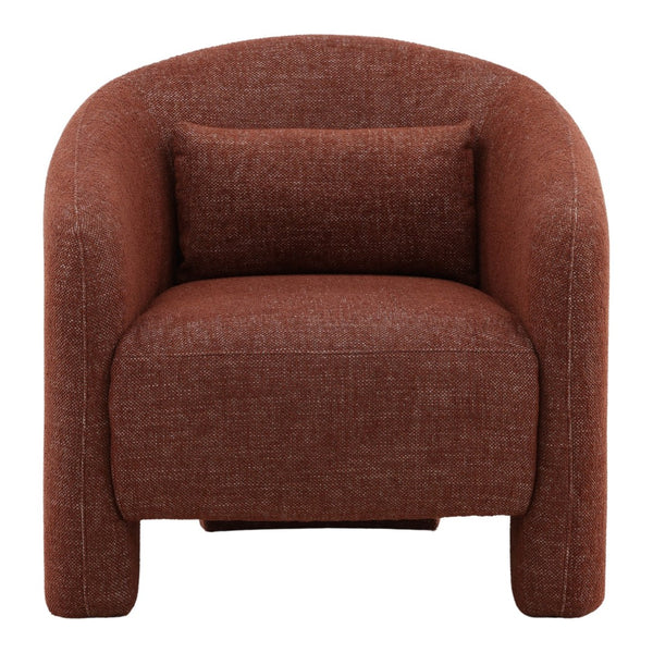 Karina Living Haywood Occasional Chair in Rust - Cozy Basketweave Accent for Modern Living Spaces & Guest Areas DOV51004-RUST