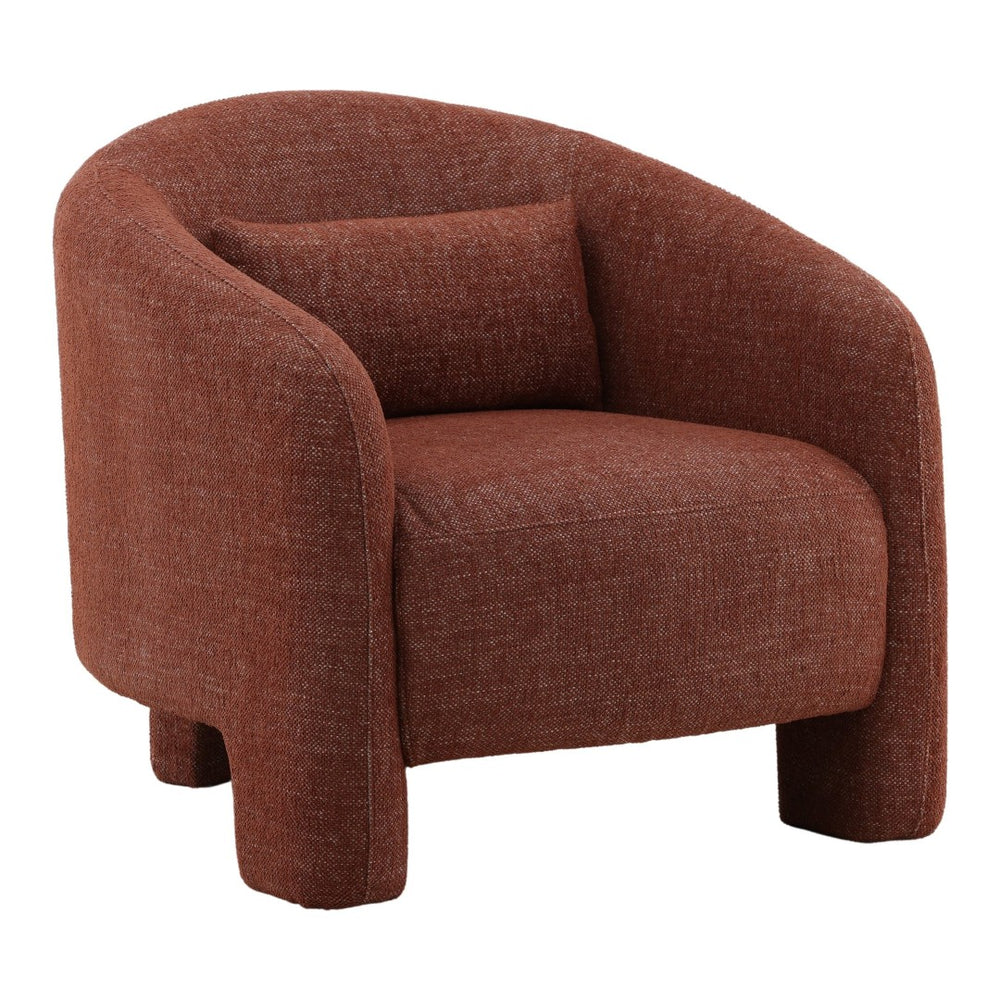 Karina Living Haywood Occasional Chair in Rust - Cozy Basketweave Accent for Modern Living Spaces & Guest Areas DOV51004-RUST