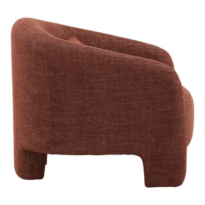 Karina Living Haywood Occasional Chair in Rust - Cozy Basketweave Accent for Modern Living Spaces & Guest Areas DOV51004-RUST