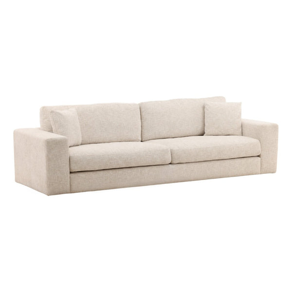 Karina Living Darina Sofa Odyssey Cream - Elegant Basketweave Chenille, Comfortable & Durable, Perfect for Any Space DOV51006-CREM