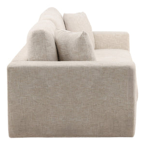 Karina Living Darina Sofa Odyssey Cream - Elegant Basketweave Chenille, Comfortable & Durable, Perfect for Any Space DOV51006-CREM