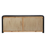 Dovetail Brennan Sideboard Oak Wood and Burl - Black and Natural Burl