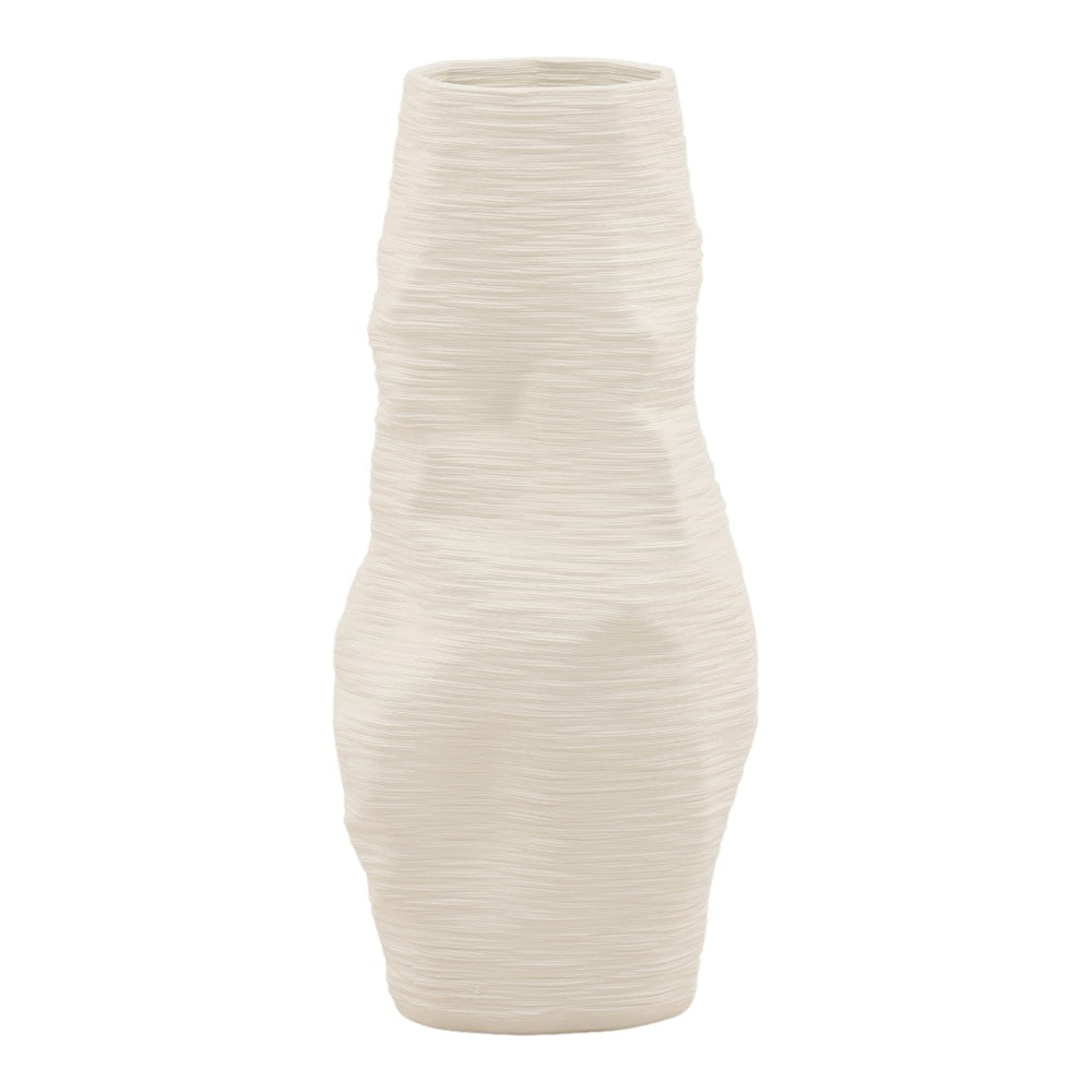 Karina Living Corvin Vase Ivory Large - Elegant 3D-Printed Porcelain Accent for Modern Home Décor & Styling DOV59001-IVRY-LG