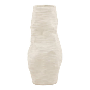Karina Living Corvin Vase Ivory Large - Elegant 3D-Printed Porcelain Accent for Modern Home Décor & Styling DOV59001-IVRY-LG
