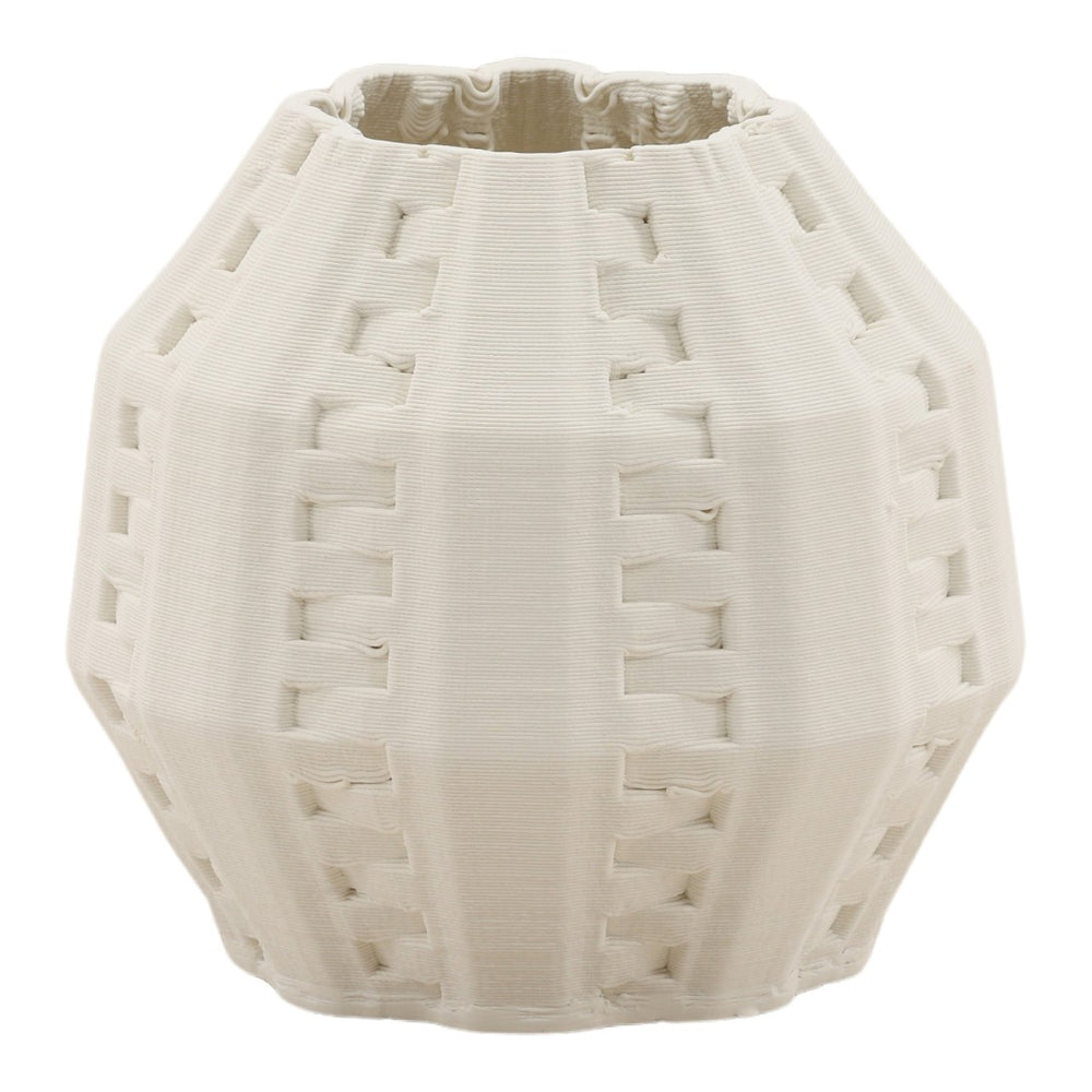 Karina Living Ginevra Vase Ivory - Sculptural 3D-Printed Porcelain Decor for Modern Interiors, Elegant Design DOV59004-IVRY