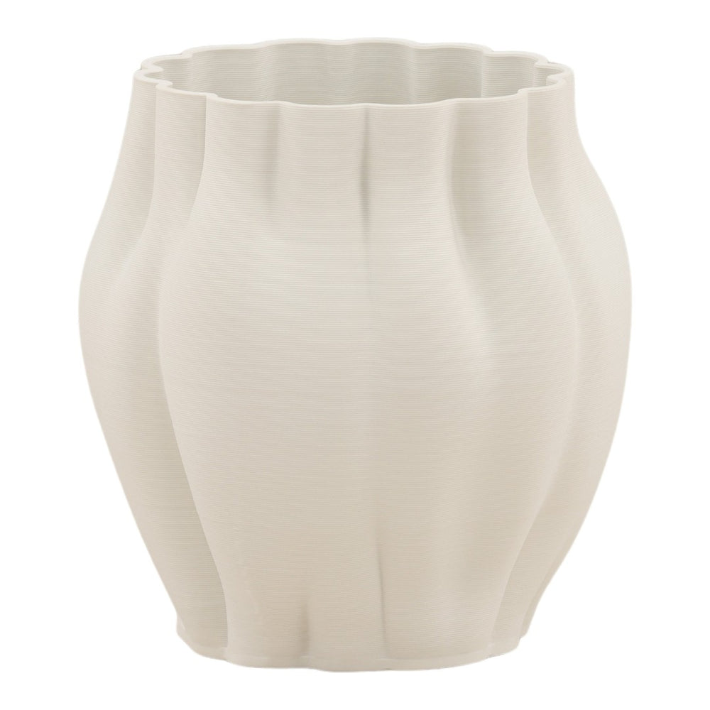 Karina Living Kaori Vase Ivory - Modern 3D-Printed Porcelain Accent for Elegant Decor and Artificial Botanicals DOV59005-IVRY-LG
