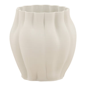 Karina Living Kaori Vase Ivory - Modern 3D-Printed Porcelain Accent for Elegant Decor and Artificial Botanicals DOV59005-IVRY-LG