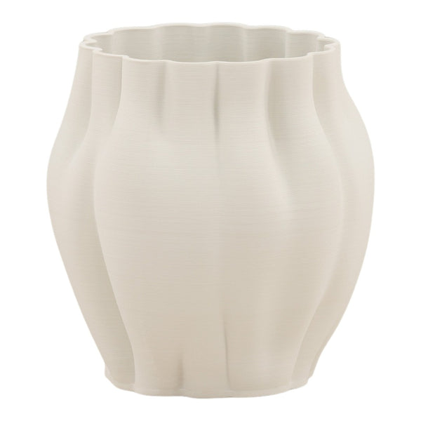 Karina Living Kaori Vase Ivory - Modern 3D-Printed Porcelain Accent for Elegant Decor and Artificial Botanicals DOV59005-IVRY-LG