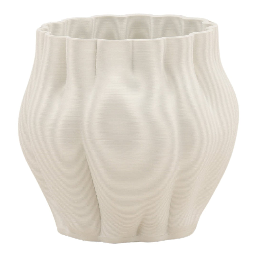 Karina Living Kaori Vase Ivory Small - Elegant 3D-Printed Porcelain Accent for Minimalist & Contemporary Decor DOV59005-IVRY-SM