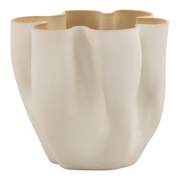 Karina Living Honor Vase Cream - Modern 3D-Printed Porcelain Accent for Stylish Home Decor & Centerpieces DOV59006-CREM