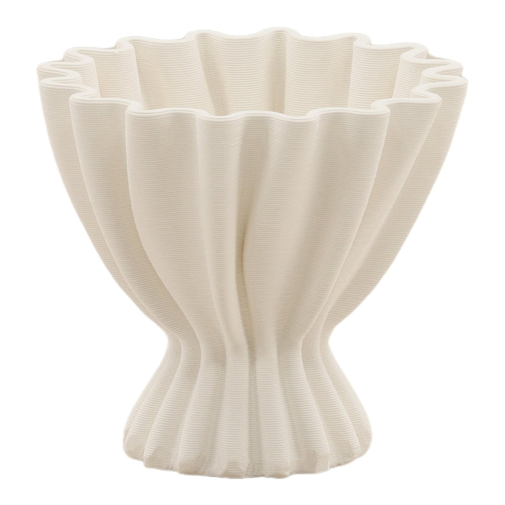 Karina Living Kyra Vase Ivory - Modern 3D Printed Porcelain Decor, Elegant Focal Point for Artful Interiors DOV59007-IVRY