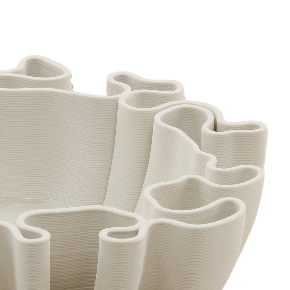 Karina Living Pompey Bowl Ivory - Modern 3D-Printed Porcelain Centerpiece for Elegant Home Décor and Styling DOV59008-IVRY
