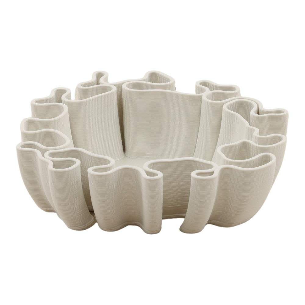 Karina Living Pompey Bowl Ivory - Modern 3D-Printed Porcelain Centerpiece for Elegant Home Décor and Styling DOV59008-IVRY