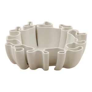 Karina Living Pompey Bowl Ivory - Modern 3D-Printed Porcelain Centerpiece for Elegant Home Décor and Styling DOV59008-IVRY