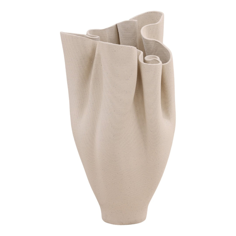 Karina Living Aurea Vase Large Ivory - Sculptural 3D-Printed Porcelain Decor for Modern Home Styling & Accents DOV59010-IVRY-LG