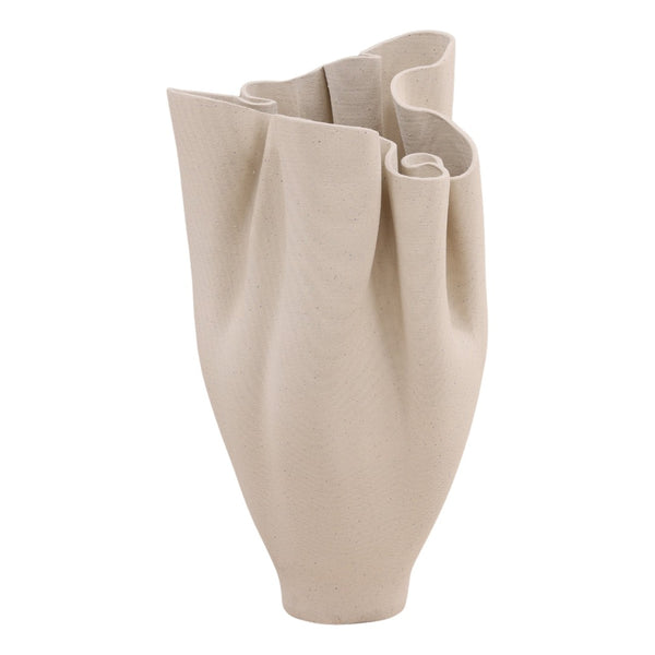 Karina Living Aurea Vase Large Ivory - Sculptural 3D-Printed Porcelain Decor for Modern Home Styling & Accents DOV59010-IVRY-LG
