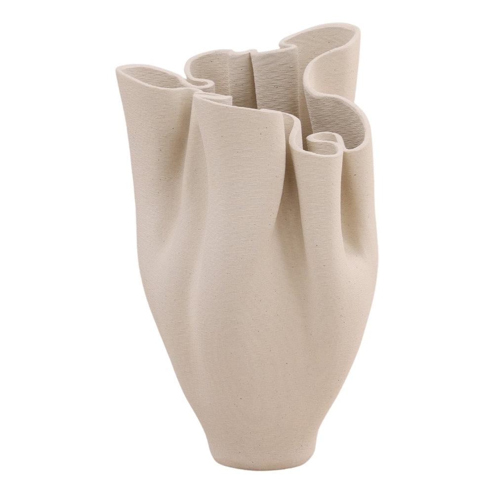 Karina Living Aurea Vase Small Ivory - Modern 3D-Printed Porcelain Accent for Elegant Home Decor & Display DOV59010-IVRY-SM