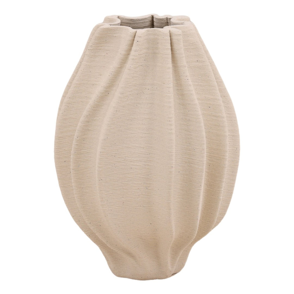 Karina Living Umi Vase - Modern 3D Printed Porcelain Accent for Elegant Decor, Ideal for Artificial Botanicals DOV59013-IVRY