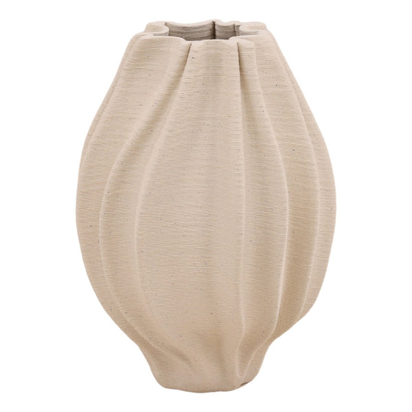 Karina Living Umi Vase - Modern 3D Printed Porcelain Accent for Elegant Decor, Ideal for Artificial Botanicals DOV59013-IVRY