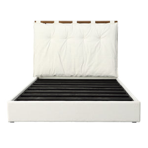 Dovetail,Queen Beds,,White Upholstery with Medium Brown Wood Finish,Polyester Boucle Upholstery and Solid Pine Frame,Freight,White,Light Brown,Brown,Brown,,Polyester,Wood,,REGULAR 20,$3500 - $4000 Isaiah Bed DOV60006Q-WHIT Dovetail Dovetail