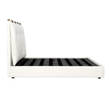 Dovetail,Queen Beds,,White Upholstery with Medium Brown Wood Finish,Polyester Boucle Upholstery and Solid Pine Frame,Freight,White,Light Brown,Brown,Brown,,Polyester,Wood,,REGULAR 20,$3500 - $4000 Isaiah Bed DOV60006Q-WHIT Dovetail Dovetail