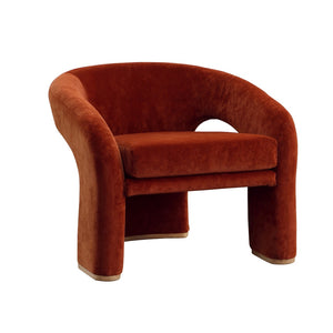 Dovetail Griselda Occasional Chair Polyester Velvet Upholstery and Select Hardwood Frame - Burgundy 