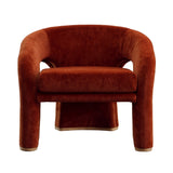 Dovetail Griselda Occasional Chair Polyester Velvet Upholstery and Select Hardwood Frame - Burgundy 