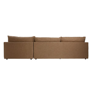 Dovetail Graciela Chaise Sectional Chenille Boucle Blend - Sand