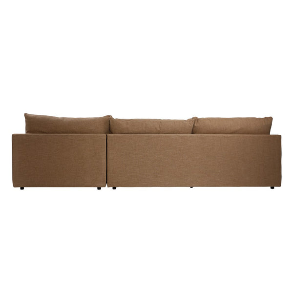 Dovetail Graciela Chaise Sectional Chenille Boucle Blend - Sand