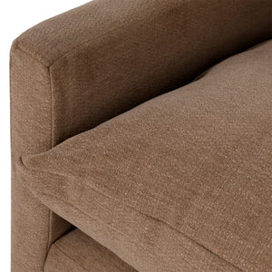 Dovetail Graciela Chaise Sectional Chenille Boucle Blend - Sand