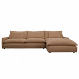 Dovetail Graciela Chaise Sectional Chenille Boucle Blend - Sand