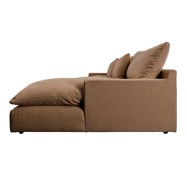 Dovetail Graciela Chaise Sectional Chenille Boucle Blend - Sand