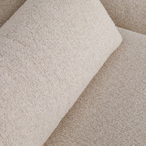 Dovetail Twiggy Chaise Sectional Micro Boucle Performance Fabric and Iron - Cream and Black Legs​ ​