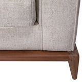Dovetail Birdie Sofa Linen Blend Fabric, Mayan Walnut Wood - Sonoma Cream and Pecan