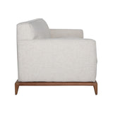 Dovetail Birdie Sofa Linen Blend Fabric, Mayan Walnut Wood - Sonoma Cream and Pecan