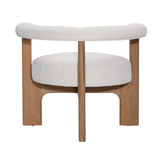 Dovetail Carter Occasional Chair Polyester Upholstery and Tzalam Wood - White and Natural 