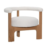 Karina Living Occasional Chair Polyester Upholstery and Tzalam Wood - White and Natural
